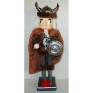 Charming Viking Nutcracker with Brown Cape